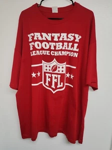 Camiseta Fantasy Football League Champion 100% Algodón Roja 2XL - Imagen 1 de 3