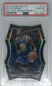 2016-17 Kevin Durant Select Die-Cut Black Prizm 1/1 Psa 10 🔥📈🔥📈