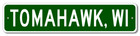 Tomahawk, Wisconsin Metal Wall Decor City Limit Sign - Aluminum