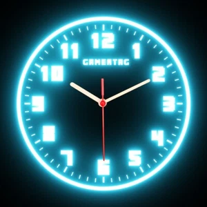 GamerTag Game Room Gaming Zone Personalized Custom Made Flexible Neon Wall Clock - Picture 1 of 86
