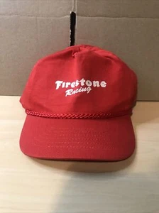 Vintage Firestone Racing Snapback Hat Cap Automotive Indy Cars Tires KC Brand - Picture 1 of 4