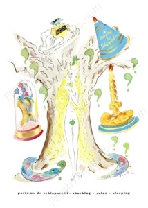 1940s Shocking Schiaparelli perfume woman & serpent ad NEW poster 18x24 - Picture 1 of 1