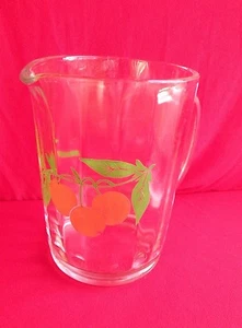 Jarra vintage de vidrio pesado de jugo naranja OJ cocina - Imagen 1 de 5