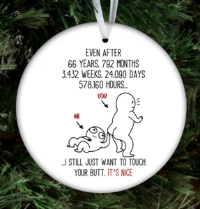 66 Year Wedding 66th Anniversary Christmas Tree Ornament Gift For Husband Wife - Picture 1 of 4