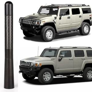 Black and Carbon Fiber Antenna for Hummer H2 and H3 All Years Billet Aluminum - Picture 1 of 4