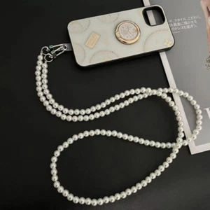 Mobile Phone Lanyard Crossbody Necklace Chain Pearl Strap Anti-lost Sli$j - Zdjęcie 1 z 13