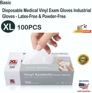 100PCS  Basic Vinyl Gloves,  Size-XL**Buy One, Get One at 50% Off! - Picture 1 of 11