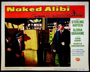 Naked Alibi 1954 Original Lobby Card 8 VF Film Noir Movie Poster Sterling Hayden - Picture 1 of 2