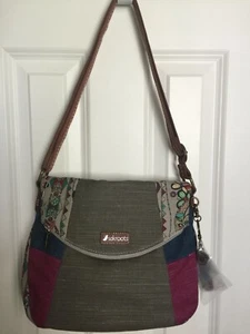 Sakroots Foldover Crossbody/Shoulder Bag Artist Circle Style 106495 Charcoal SD - Picture 1 of 7