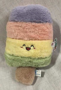 Rainbow Smiling Ice Cream Bar Plush Pastel Stuffie Toy USA Seller New - Picture 1 of 3