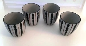 Vintage" Hand Made Pottery Japan"- 4 Japanese Sake/Tea cups  w paper label - Picture 1 of 6
