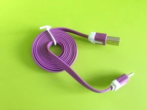 3Ft/6Ft/10Ft Micro USB 2.0 to USB Samsung Flat Noodle Data Sync & Charger Cable - Picture 1 of 21