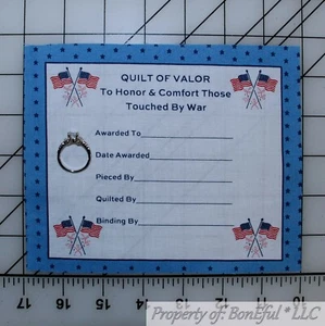 BonEful Fabric Cotton Quilt American Flag Star Applique Block Valor Tag Military - Picture 1 of 12