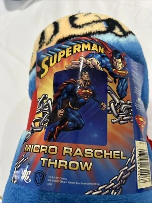 NEW SUPERMAN THROW BLANKET NORTHWEST CO. 60 X 50" SUPER FRIENDS RARE NWT