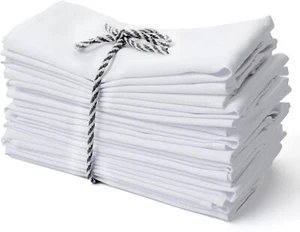 100X White 100% Cotton Napkins Premium Hotel Quality Soft Dinner Napkin Washable - Picture 1 of 11
