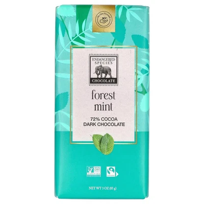 Forest Mint + Chocolate Oscuro, 72% Cacao, 3 oz (85 g) Foto 1 de 2