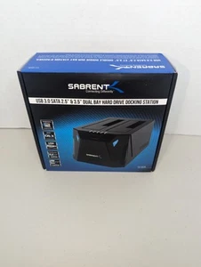 Sabrent USB 3.0 SATA 2.5/3.5 Dual Bay External Hard Drive Docking Station Sealed - Afbeelding 1 van 6