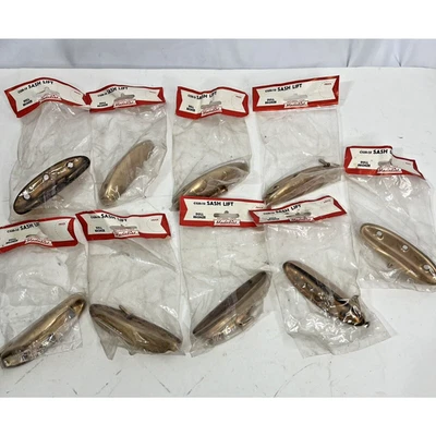 9 puxadores de elevação vintage National Lock 4 polegadas cetim cobre bronze maçante faixa de janela - Imagem 1 de 4