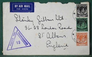 Malaya Penang Brief 1941 Luftpost zensiert nach England (T27) - Bild 1 von 2