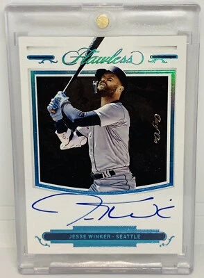 2022 Flawless Jesse Winker 1/1 ON-CARD Auto Platinum RARE Mariners Reds Brewers - Image 1 of 3