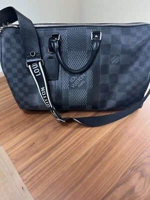 Limited Edition Louis Vuitton Keepall 50 Bandouliere Duffle Graphite Damier - Image 1 of 3