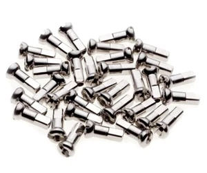 14g (2,0mm) Sapim Messing Nippel 16mm | Silber vernickelt | 6er Pack - Bild 1 von 3