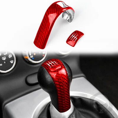 Carbon Fiber Red Inner Gear Shift Knob Cover Trim For NISSAN 350Z 2003-2009 2004 — 第 1/4 张图片