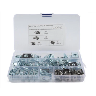 80Pc U Nut Fastener U Clips Stainless Steel Fairing For Car Body Roof Door Panel - Image 1 of 4