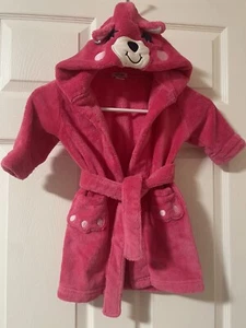 PETIT LEM SIGNATURE NEIMAN MARCUS GIRLS PLUSH FLEECE HOODED BATHROBE SIZE 18M - Picture 1 of 7
