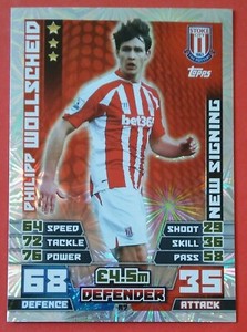 Match Attax Extra 2014/5 New Signing card - Philipp Wollscheid of Stoke City