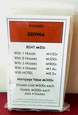 Monopoly 2008 Here & Now Edición Mundial Juego de Repuesto de Tarjetas de Título (NIP) Foto 1 de 3