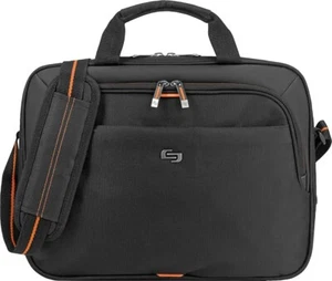NWT ~ SOLO NY ACE SLIM BRIEF for 13.3" Laptop ~ Black w/ Orange Accents ~ NEW - Picture 1 of 11