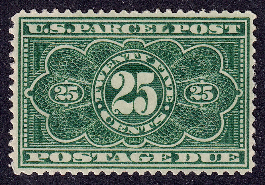 US Scott JQ5, 1913 Parcel Post, 25c dark green, VLH MINT - Image 1 of 1