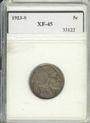 1923 S 5 Cent Nickle XF45 Graded Slabbed - Image 1 of 2