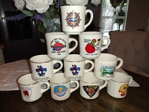 10pc VTG Boy Scout Coffee Mug Set BSA Sunny Land Council 70's-80's Central FL - Picture 1 of 11