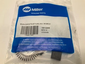 NEW GENUINE PARTS MILLER 151299 (3) BRUSH CONTACT ELECT CLRG .375 X .750 GRD AY - Picture 1 of 2