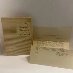 REPORTED DISCOVERY OF NOAHS ARK Book With Authors Letter 1944 AJ Smith Vintage  - Picture 1 of 6