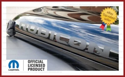 (2x) Jeep Wrangler RUBICON Hood Vinyl Decals Stickers JL Matte Black SJ1Y2 - Image 1 of 3