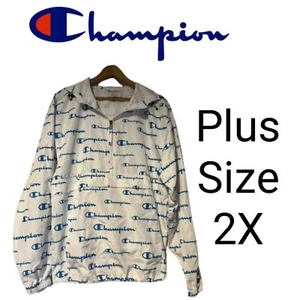 Champion Logo Windbreaker Half Zip Pullover Plus Size 2X - Picture 1 of 8