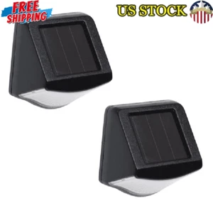 Solar Powered LED Step Lights 2-Pack Wall Mountable Waterproof Outdoor Lighting - Picture 1 of 8
