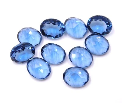 Piedras preciosas sueltas creadas en laboratorio de corte ovalado de iolita de 8x10 mm para hacer joyas P-2844 Foto 1 de 4