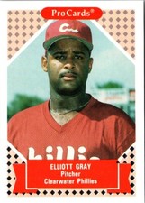 1991 ProCards Tomorrow's Heroes Elliott Gray #301 Clearwater Phillies