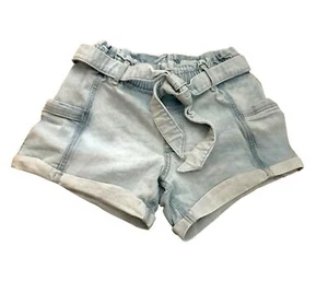 Abercrombie Kids High Rise Paper Bag Waist Denim Shorts Size 13/14 - Picture 1 of 3