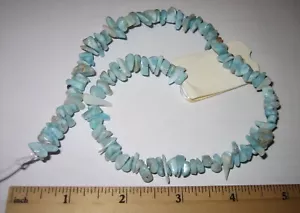 HERMOSO CHIP PEPITA LARIMAR NATURAL PULIDO CAÍDO 14,5" HILO DE CUENTAS 38 g *5 - Imagen 1 de 6
