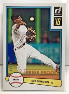 Dee Gordon 2016 Donruss 1982 Design GOLD Press Proof Parallel #'d 5/49 - MARLINS