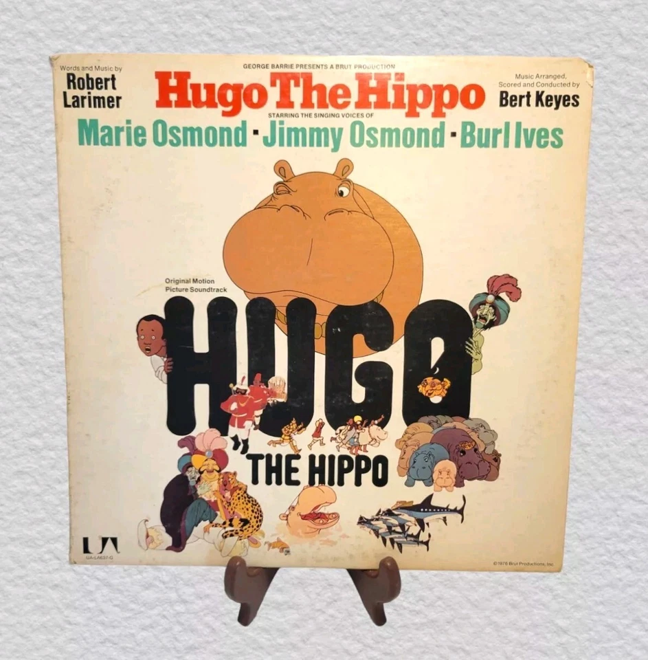 Hugo The Hippo 1976 Marie Jimmy Osmond Burl Ives Soundtrack LP Vinyl Record - Image 1 of 4