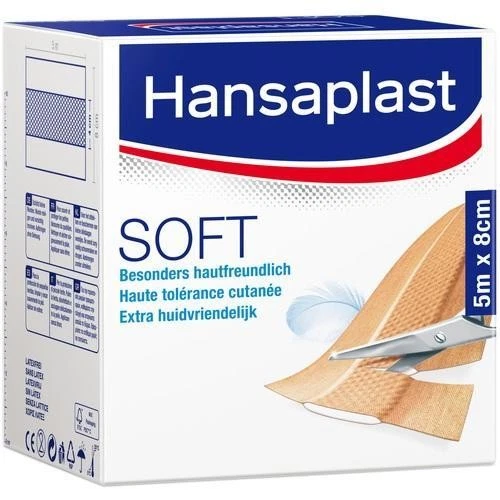 BEIERSDORF AG HANSAPLAST Soft Pflaster 8 cmx5 m Rolle 1 St