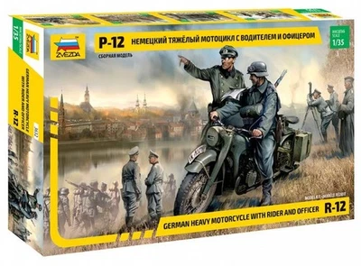 ZVEZDA 3632 1/35 R-12 Motocicleta Pesada Alemana Con Piloto Y Oficial - Imagen 1 de 4