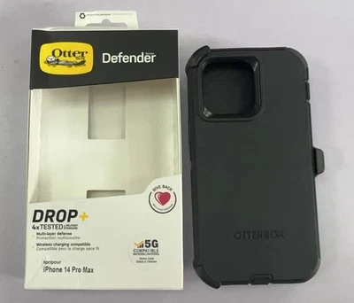 New OtterBox Defender Series Case With Holster For iPhone 14 Pro Max Only Black