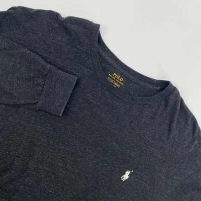 Camiseta Polo Ralph Lauren Para Hombre Grande Alta Negra Poni Minimalista Clásica Informal Foto 1 de 4